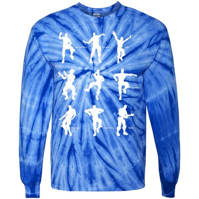 Victory Royale Gamer Dance Moves Tie-Dye Long Sleeve Shirt