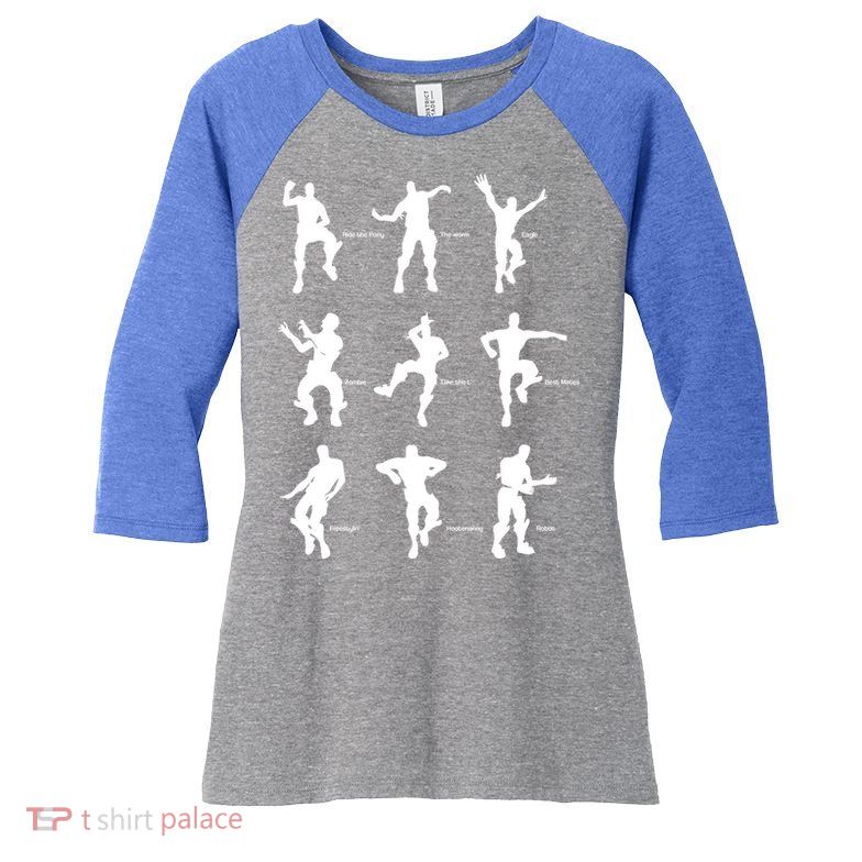 Victory Royale Gamer Dance Moves Women's Tri-Blend 3/4-Sleeve Raglan Shirt