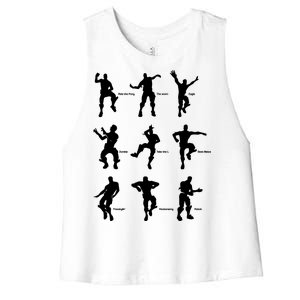 Victory Royale Gamer Dance Moves Women's Racerback Cropped Tank