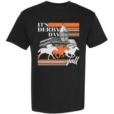Vintage It's Derby Day Yall Horse Racing Garment-Dyed Heavyweight T-Shirt