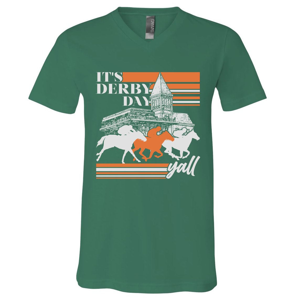Vintage It's Derby Day Yall Horse Racing V-Neck T-Shirt
