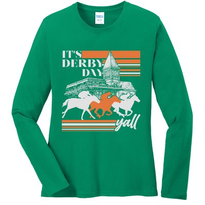 Vintage It's Derby Day Yall Horse Racing Ladies Long Sleeve Shirt