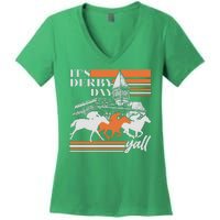 Vintage It's Derby Day Yall Horse Racing Women's V-Neck T-Shirt