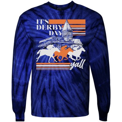 Vintage It's Derby Day Yall Horse Racing Tie-Dye Long Sleeve Shirt