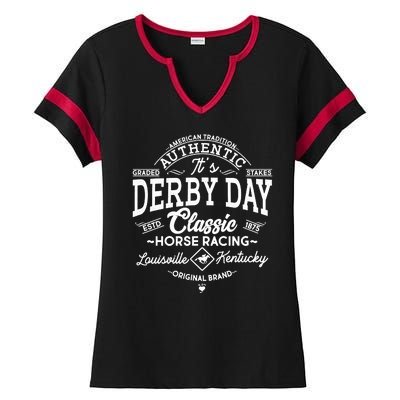 Vintage It's Derby Day Classic Horse Racing Ladies Halftime Notch Neck Tee