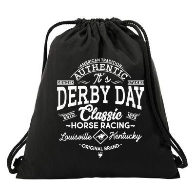 Vintage It's Derby Day Classic Horse Racing Drawstring Bag