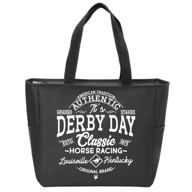 Vintage It's Derby Day Classic Horse Racing Zip Tote Bag