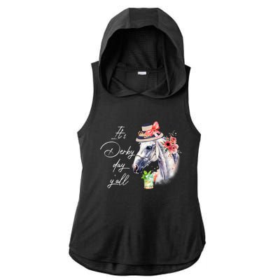 Vintage Its Derby 150 Yall 150th Horse Racing Derby Day 2024 Ladies PosiCharge Tri-Blend Wicking Draft Hoodie Tank