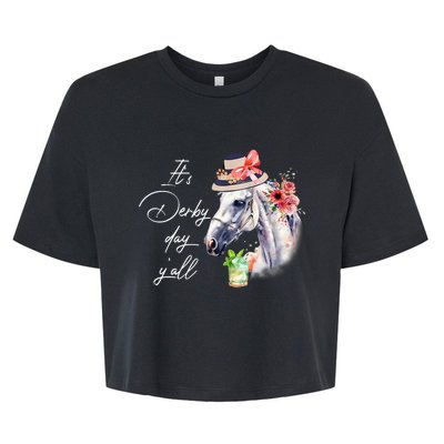 Vintage Its Derby 150 Yall 150th Horse Racing Derby Day 2024 Bella+Canvas Jersey Crop Tee