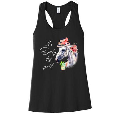 Vintage Its Derby 150 Yall 150th Horse Racing Derby Day 2024 Women's Racerback Tank