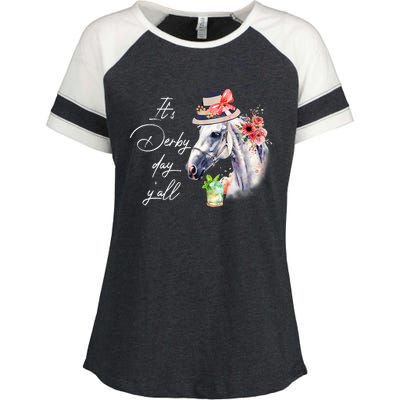 Vintage Its Derby 150 Yall 150th Horse Racing Derby Day 2024 Enza Ladies Jersey Colorblock Tee