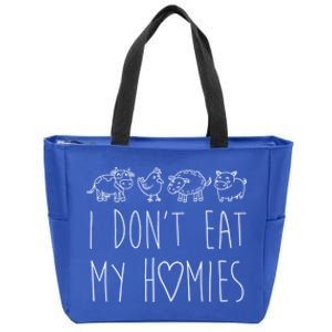 Vegan I Dont Eat My Homies Vegetarian Funny Gift Zip Tote Bag