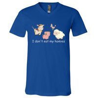 Vegetarian I Dont Eat My Homies Fun Vegan Love Animals Tee Gift V-Neck T-Shirt