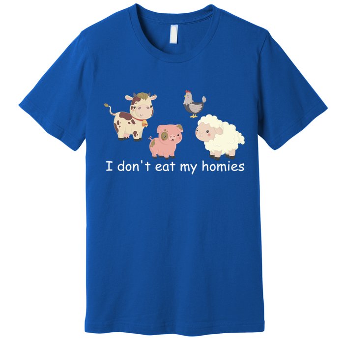 Vegetarian I Dont Eat My Homies Fun Vegan Love Animals Tee Gift Premium T-Shirt