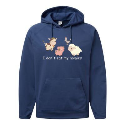 Vegetarian I Dont Eat My Homies Fun Vegan Love Animals Tee Gift Performance Fleece Hoodie