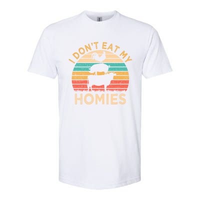 Vegetarian I Don't Eat My Homies Funny Vegan Retro Gift Softstyle® CVC T-Shirt