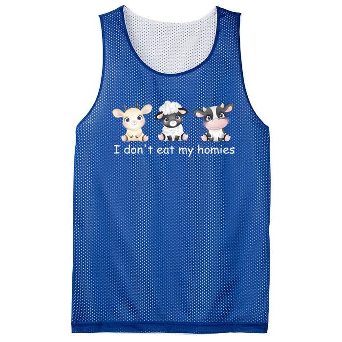 Vegetarian I Dont Eat My Homies Fun Vegan Love Cute Animals Gift Mesh Reversible Basketball Jersey Tank