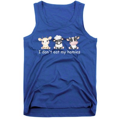 Vegetarian I Dont Eat My Homies Fun Vegan Love Cute Animals Gift Tank Top