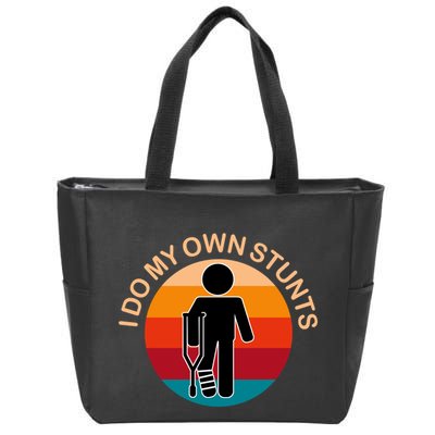 Vintage I Do My Own Stunts Get Well Gift Funny Injury Leg Zip Tote Bag
