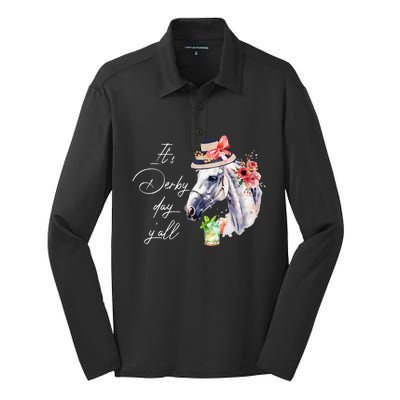 Vintage Its Derby 150 Yall 150th Horse Racing Derby Day 2024 Silk Touch Performance Long Sleeve Polo