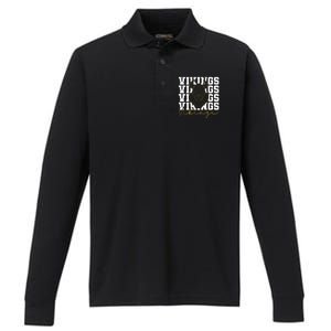 Vikings Inspirational Design Performance Long Sleeve Polo