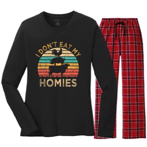 Vegetarian I DonT Eat My Homies Women's Long Sleeve Flannel Pajama Set 