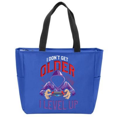 Vintage I Dont Get Older I Level Up Gamer Birthday Gift Zip Tote Bag