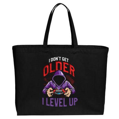 Vintage I Dont Get Older I Level Up Gamer Birthday Gift Cotton Canvas Jumbo Tote