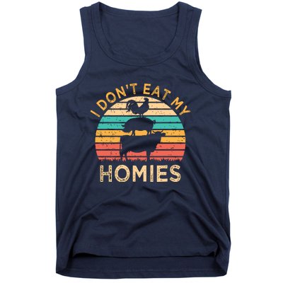 Vegetarian I Dont Eat My Homies Funny Vegan Retro Tank Top