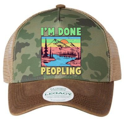 Vintage I'm Done Peopling Great Outdoors Nature Camping Fan Legacy Tie Dye Trucker Hat