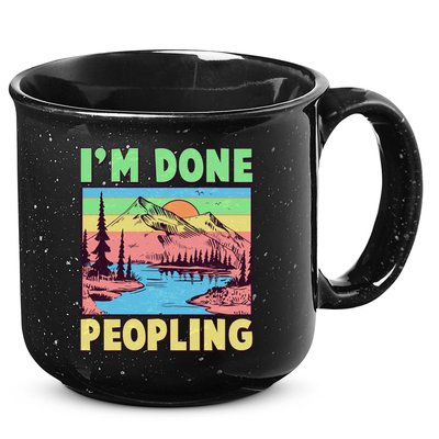 Vintage I'm Done Peopling Great Outdoors Nature Camping Fan 15oz Campfire Ceramic Mug