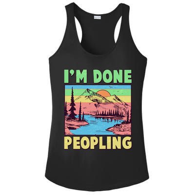 Vintage I'm Done Peopling Great Outdoors Nature Camping Fan Ladies PosiCharge Competitor Racerback Tank