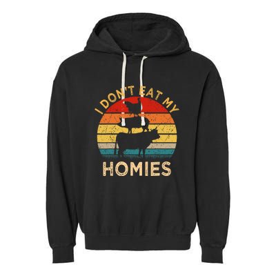 Vegetarian I DonT Eat My Homies | Turkey Day Thanksgiving Garment-Dyed Fleece Hoodie