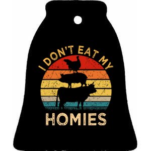 Vegetarian I DonT Eat My Homies | Turkey Day Thanksgiving Ceramic Bell Ornament