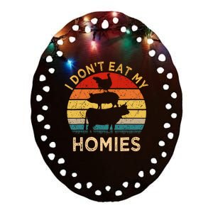 Vegetarian I DonT Eat My Homies | Turkey Day Thanksgiving Ceramic Oval Ornament