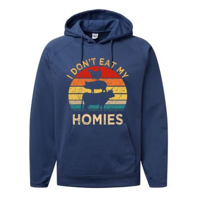 Vegetarian I DonT Eat My Homies | Turkey Day Thanksgiving Performance Fleece Hoodie