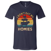 Vegetarian I DonT Eat My Homies | Turkey Day Thanksgiving V-Neck T-Shirt