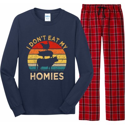 Vegetarian I DonT Eat My Homies | Turkey Day Thanksgiving Long Sleeve Pajama Set