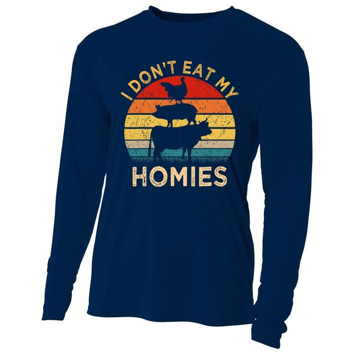 Vegetarian I DonT Eat My Homies | Turkey Day Thanksgiving Cooling Performance Long Sleeve Crew