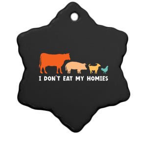 Vegan I Dont Eat My Homies Funny Vegetarian Gift Ceramic Star Ornament