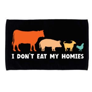 Vegan I Dont Eat My Homies Funny Vegetarian Gift Microfiber Hand Towel