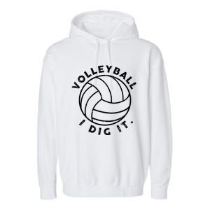 Volleyball I Dig It Funny Garment-Dyed Fleece Hoodie