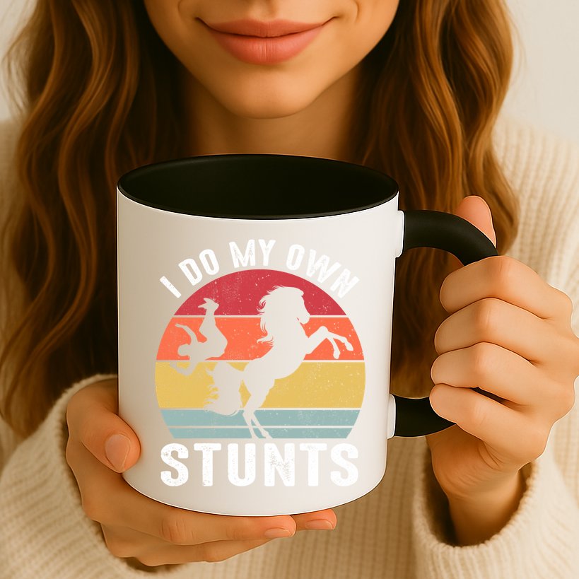 Vintage I Do My Own Stunts Broken Bone Horse Women Men Gift Mug