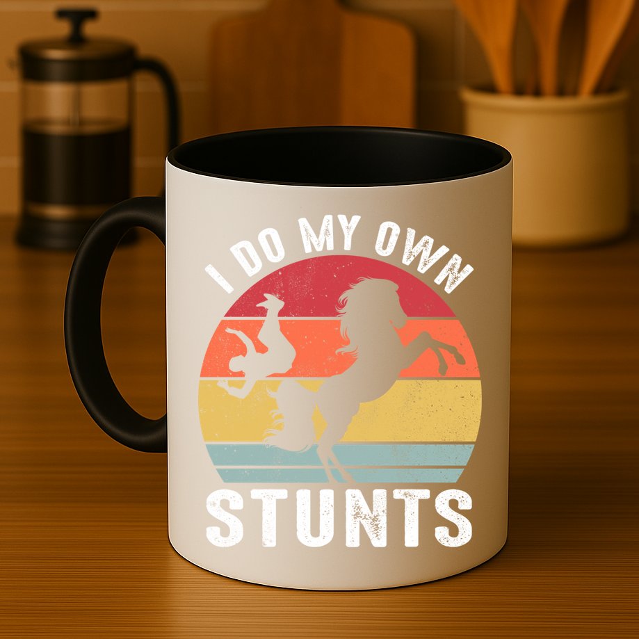 Vintage I Do My Own Stunts Broken Bone Horse Women Men Gift Mug