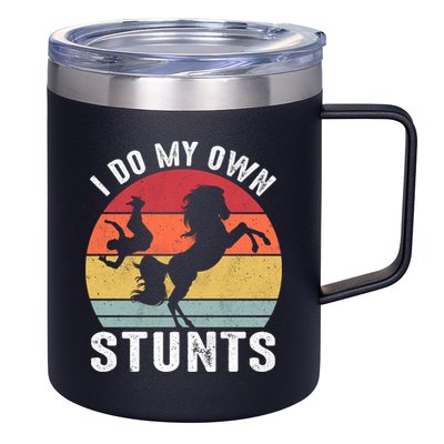Vintage I Do My Own Stunts Broken Bone Horse Women Men Gift 12oz Stainless Steel Coffee Mug
