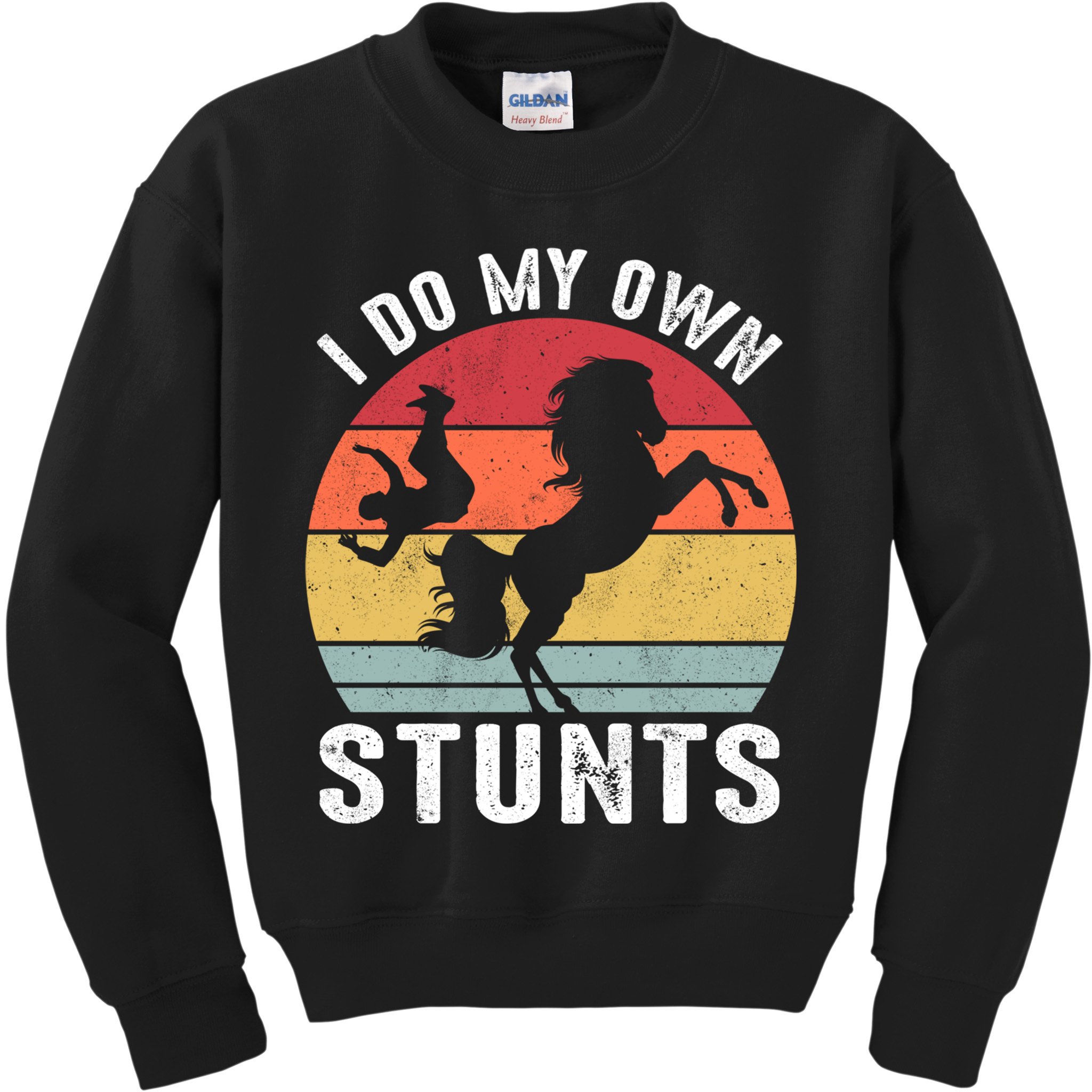 Vintage I Do My Own Stunts Broken Bone Horse Women Men Gift Kids Sweatshirt