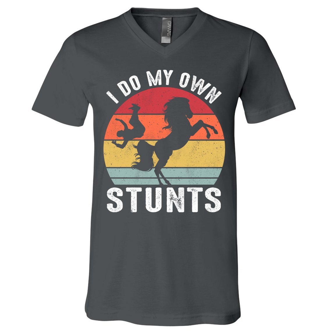 Vintage I Do My Own Stunts Broken Bone Horse Women Men Gift V-Neck T-Shirt