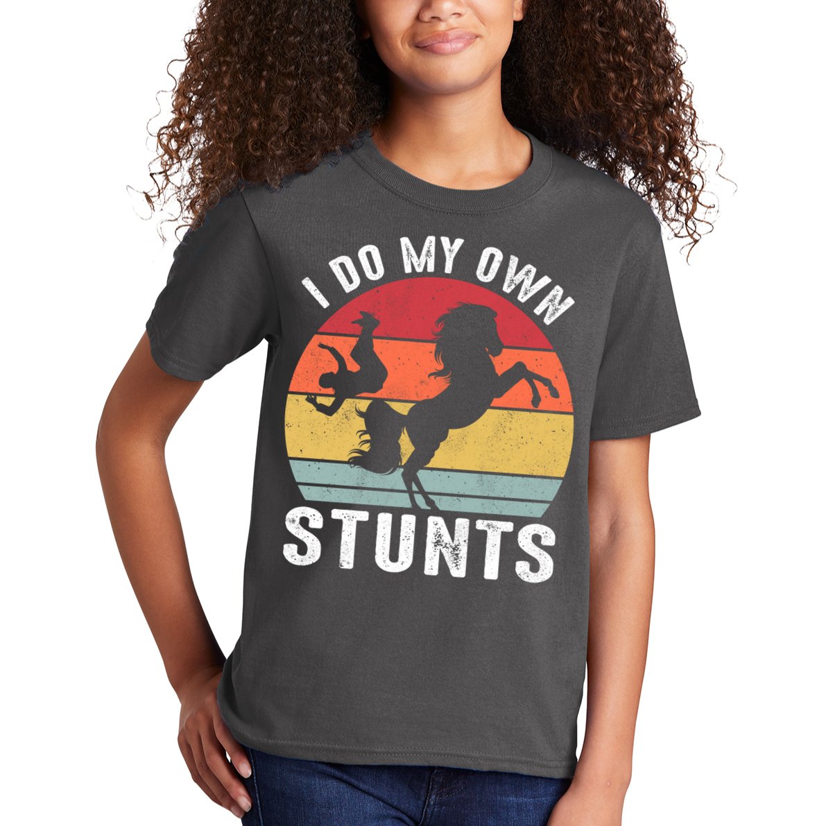 Vintage I Do My Own Stunts Broken Bone Horse Women Men Gift Kids T-Shirt