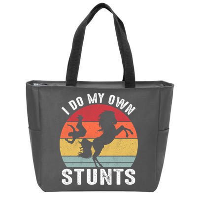 Vintage I Do My Own Stunts Broken Bone Horse Women Men Gift Zip Tote Bag