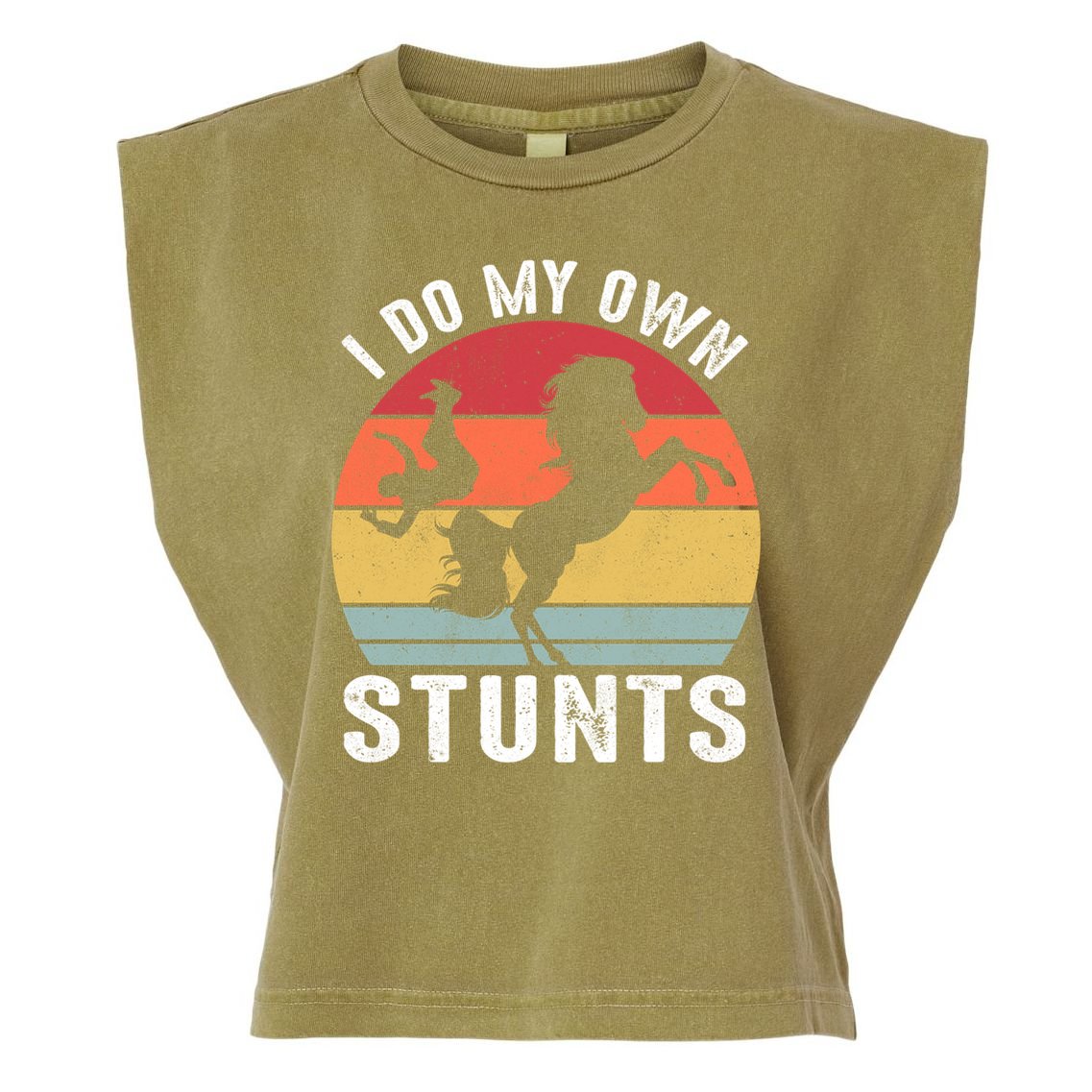 Vintage I Do My Own Stunts Broken Bone Horse Women Men Gift Garment-Dyed Women's Muscle Tee